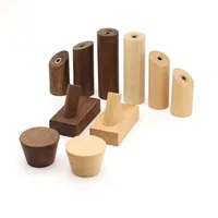Natural Wood Clothes Hanger Wall Mounted Coat Hook Decorative Key Holder Hat Scarf Handbag Storage Robe Hanger Bathroom Rack 1