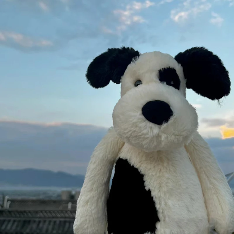 y Bla And White Spot Dog Doll Plu Toy Sp Canion Dolls Birthday Gifts for Girls Soft Cuddly Stuffed Dog Toys