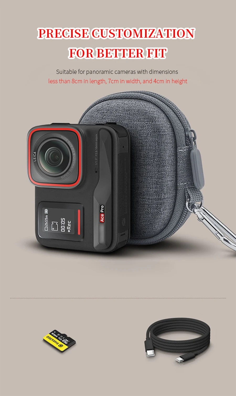 Hard EVA Speaker Storage Case for INSTA360 ACE PRO Sports Camera Protect Box ACE PRO2 Camera Portable Travel Carrying Bag