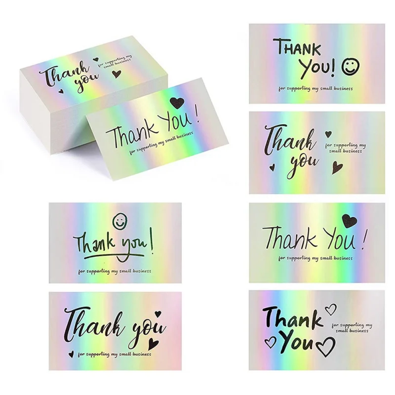 

Customized.product.3D holographic gift packaging e-Commerce custom embossed thank you card luxury for supporting my sm