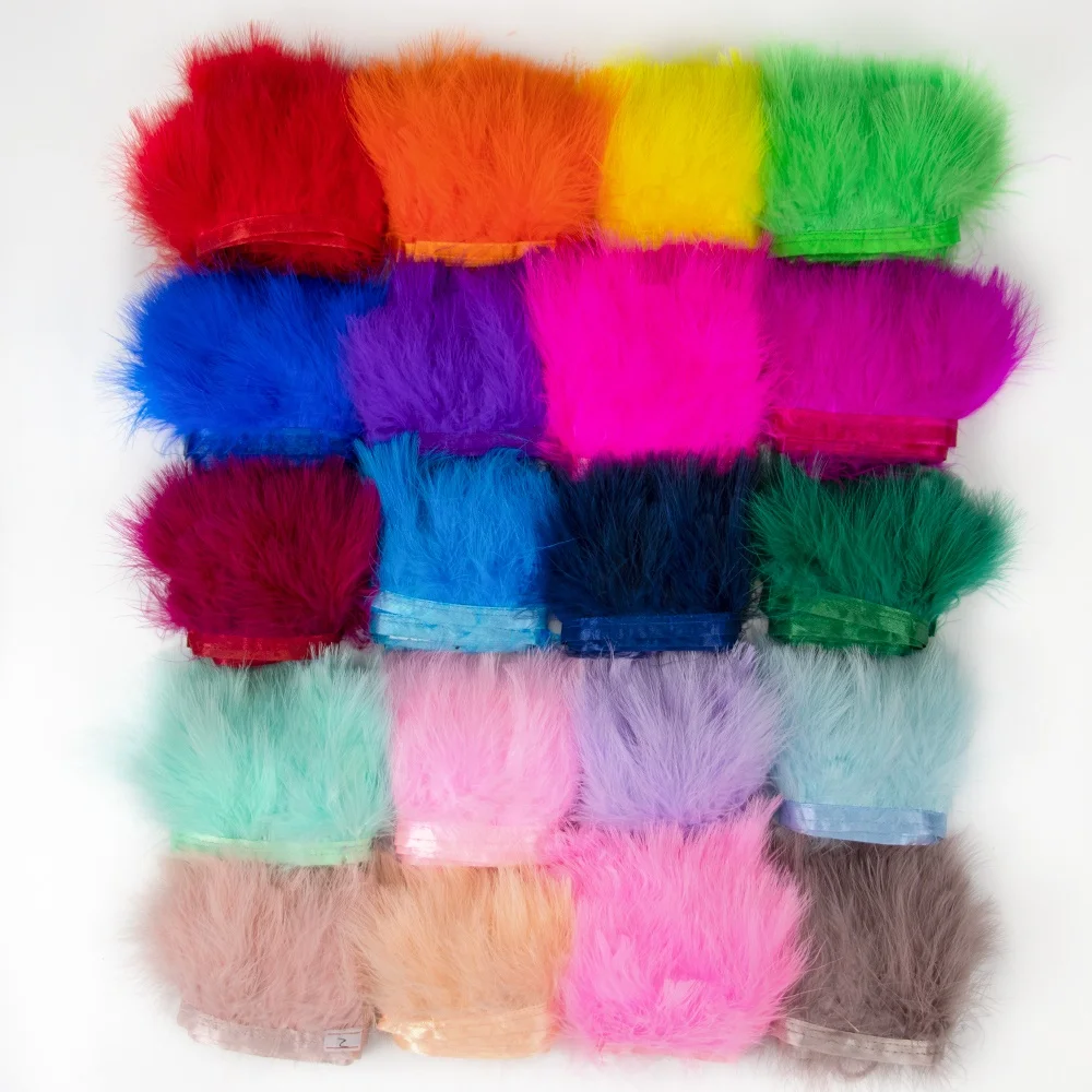 Craft Feathers 1Meter Marabou Feathers Fringe Trim 8-10CM for Needlework Handicrafts Feather Dress Accessories