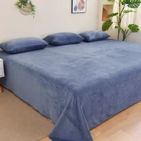 Winter Warm Thick Plush Velvet Flat Sheet Solid Color Large Size Soft  Flannel Bed Sheet 350x245cm Not Including Pillowcase 1