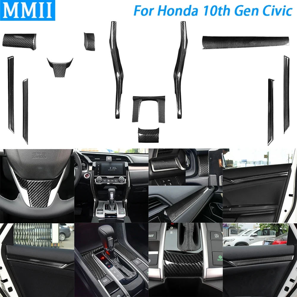 カーボンファイバー 車内パーツ カーボンファイバー ギア シフト ボックス パネル カバー トリム