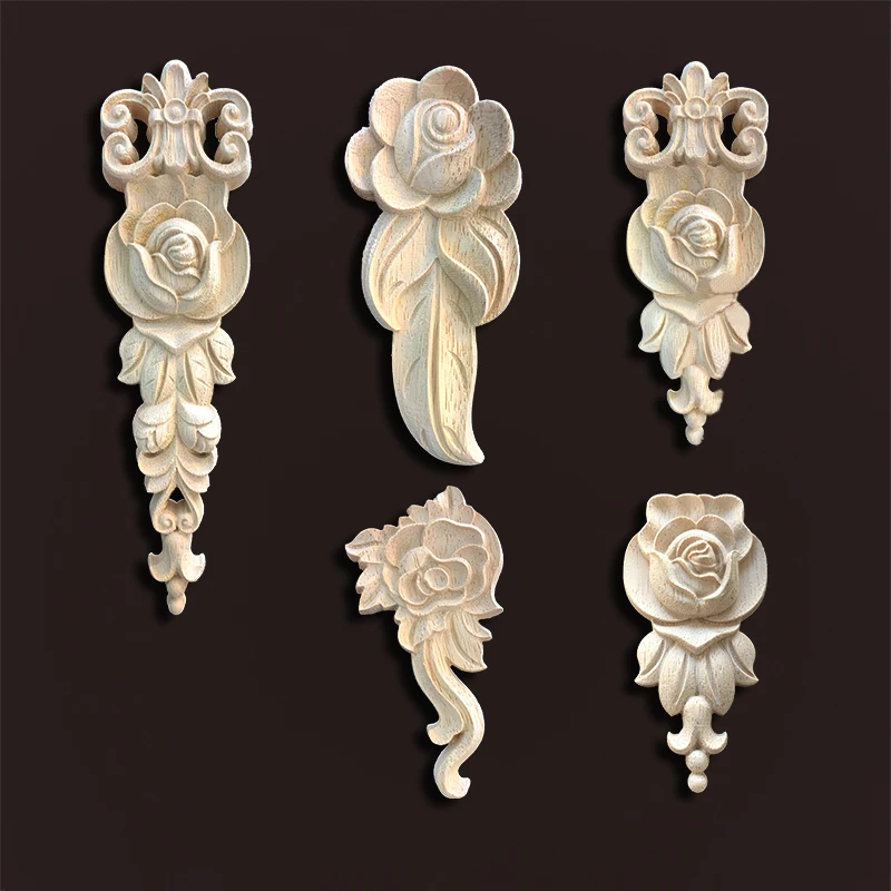 4Pcs Wood Appliques & Onlays For Furniture 3.15