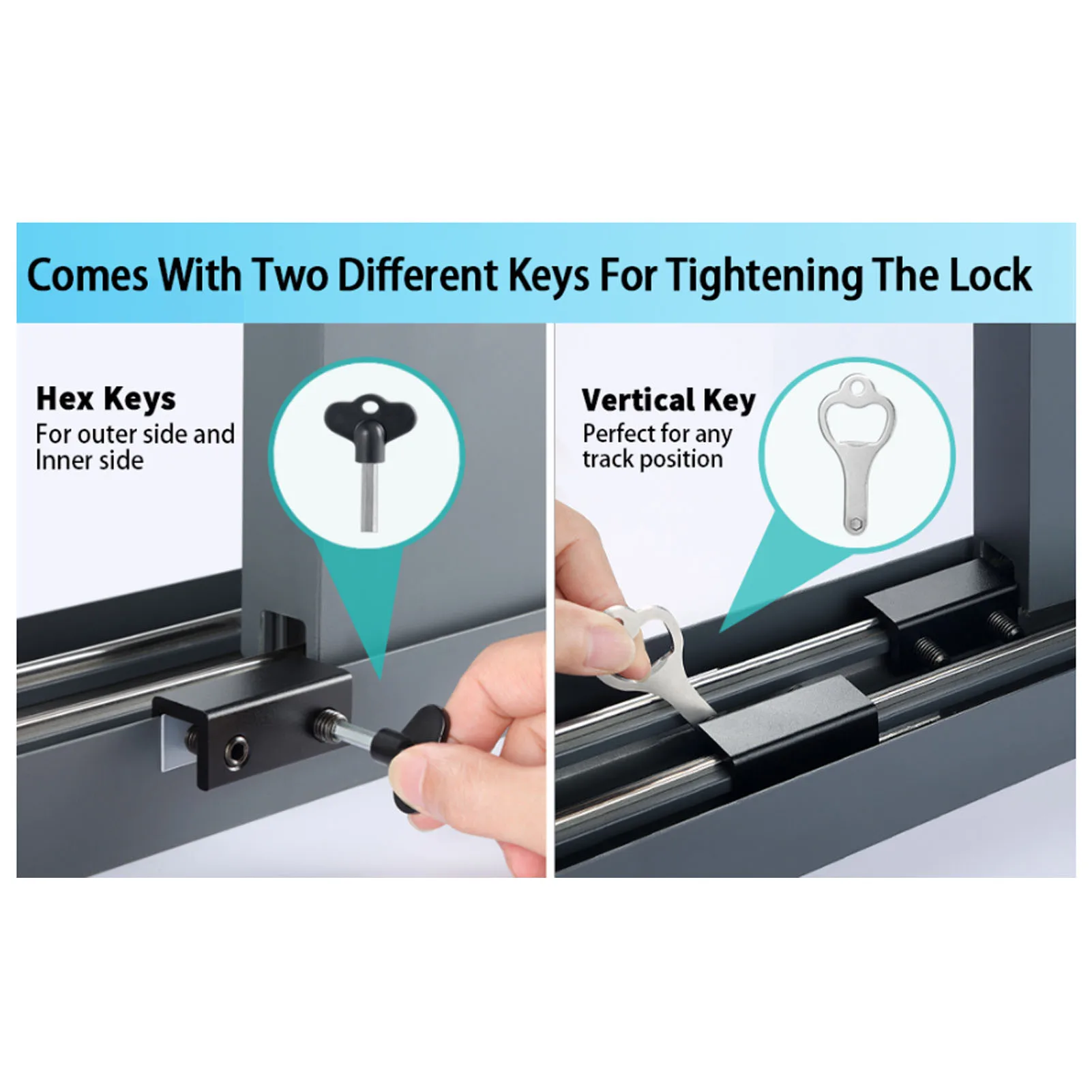 10Pcs Window Lock 2 Holes Sliding Stopper Locks for Pets Anti-theft Non Punch Sliding Window Lock