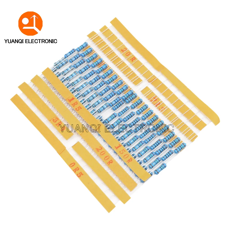 150PCS 300PCS 1/2W 1W 2W 3W Resistance 1% Metal Film Resistor Assortment Kit Set 30values 1R - 750R 1K - 820K Ohm 3