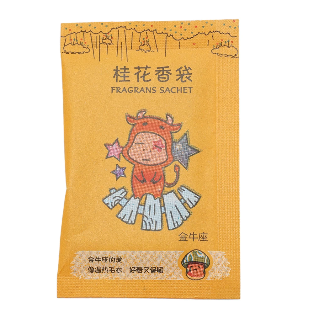 

6x 9cm Home Fragrance Natural Cereal Bags Scented Wardrobe Deodorizer Air Freshener Color Print Pack 12 Lando Flavors