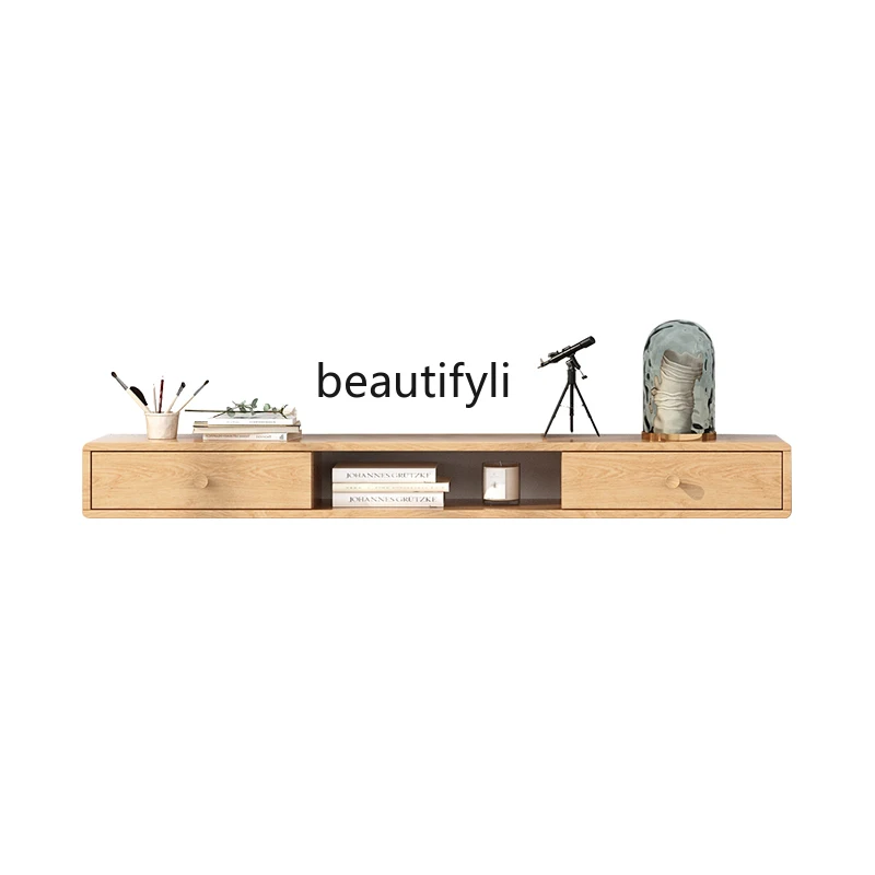 

zq TV Cabinet Wall-Mounted Nordic Minimalist Modern Living Room Hanging Wall Locker TV Stand Wall Cabinet