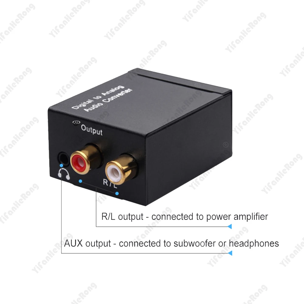 New Digital to Analog Audio Converter DAC Amplifier Decoder Optical Coaxial Toslink to Analog RCA L/R Audio Converter Adapter