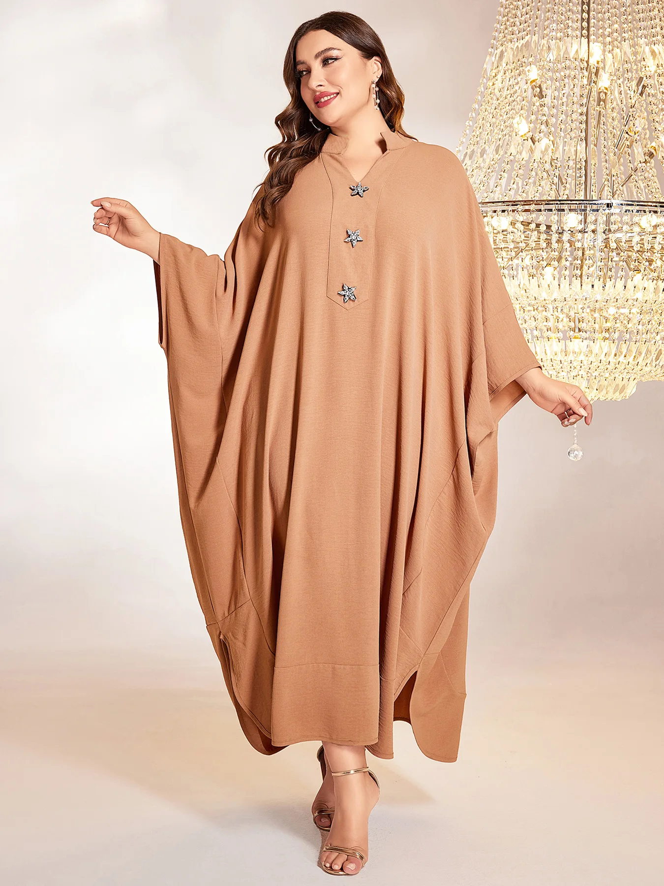 

2024 Ramadan Muslim Women Batwing Sleeve Maxi Loose Dress Marocain Kaftan Dubai Abaya Eid Islamic Jalabiya Arabic Robe Abayas