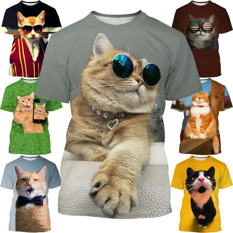 

Summer Women's Tops Animal Harajuku Image Tee Cat Print T-Shirts Casual T-Shirt Kawaii Female Oversized Clothes Short Sleeve