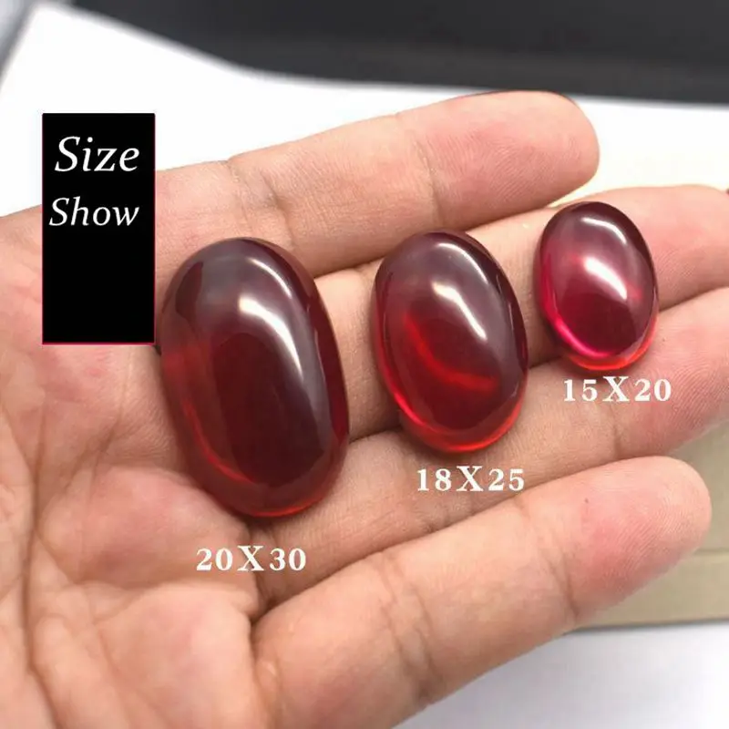 Rubis Naturel Ovale Cabochon 0,98 Ct - Couleur Rouge Sang, Transparent, Dimensions 6,73x4,08 Mm