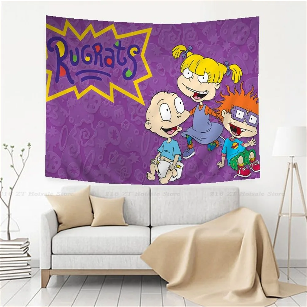 Cartoon R-Rugrats Tapestry Tapestry Art Printing Indian Buddha Wall Decoration Witchcraft Bohemian Hippie INS Home Decor