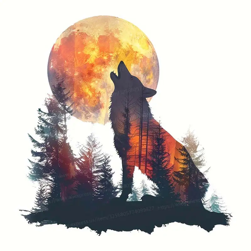 Wolf & Forest Wall Sticker Boy Room Decor Bathroom Toilet Living Room Decor Cabinet Refrigerator Home Decals M1084 wall stickers wall sticker