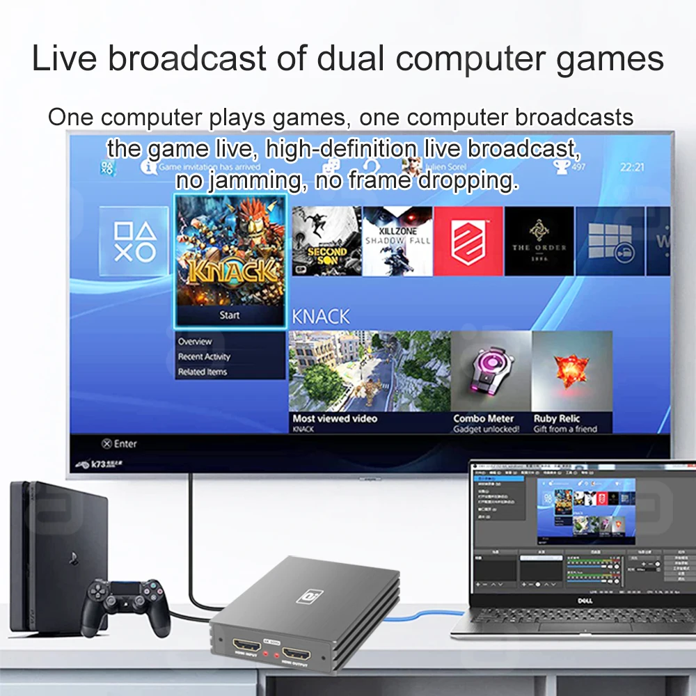 Ayino-cartão de Captura de Vídeo com Controle Remoto Usb 3.0 em Out Switcher Separador de Áudio Gravador de Mic Jogos pc Vg600 Hdmi2.0 - Imagem 4