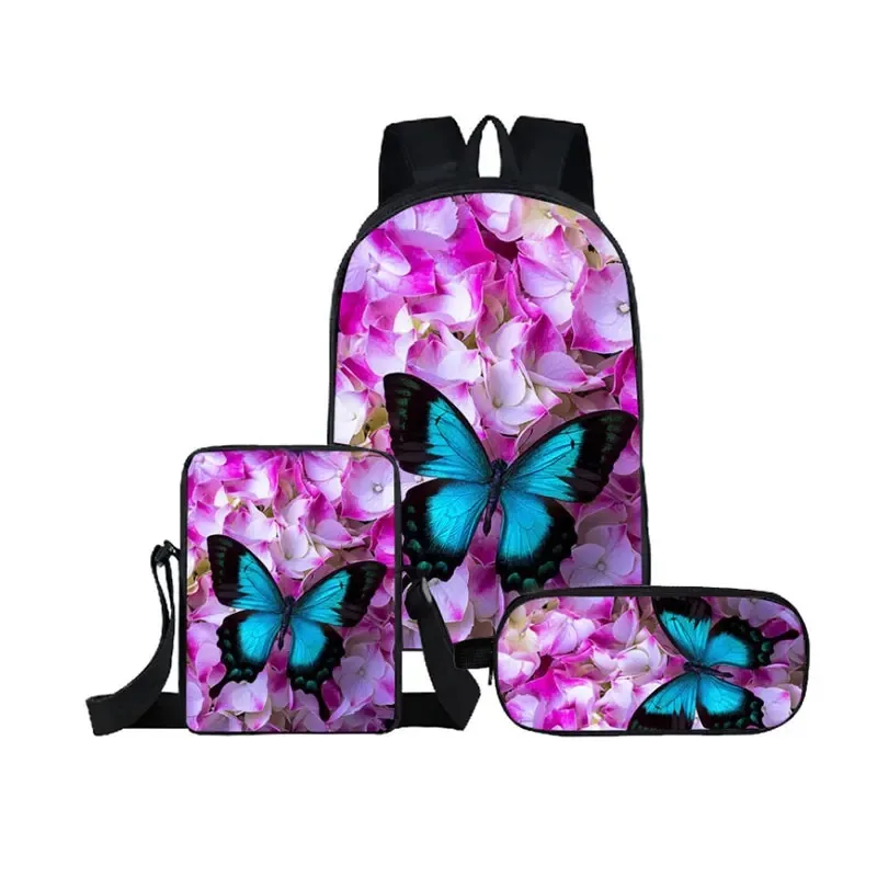 Harajuku popular Borboleta 3D printed Escola backpack, laptop backpack, backpack, slanted sunshade bag, bed sheet set, each set