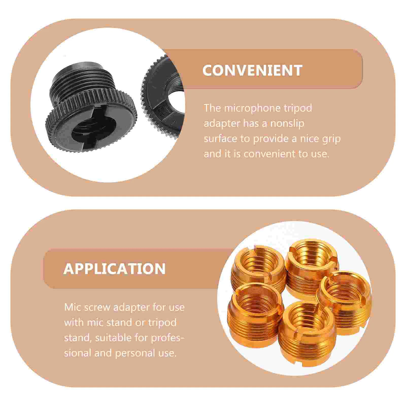 10 Pcs Microphone Mount Clip Nut Adapters Stand Monitor 2.2X2.2X1.6CM 5/8 Thread 3/8 Aluminum