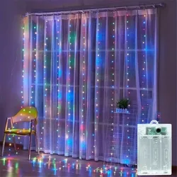 Enchanting LED Fairy Curtain Lights for Festive Decor and Celebrations (Multicolor)