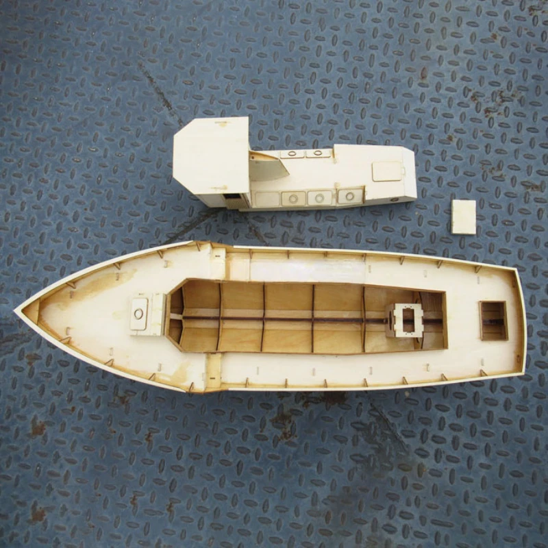Inland River Tugboat Wooden Kit Small Wooden Boat Handmade Assembly Boat Model Toy 4