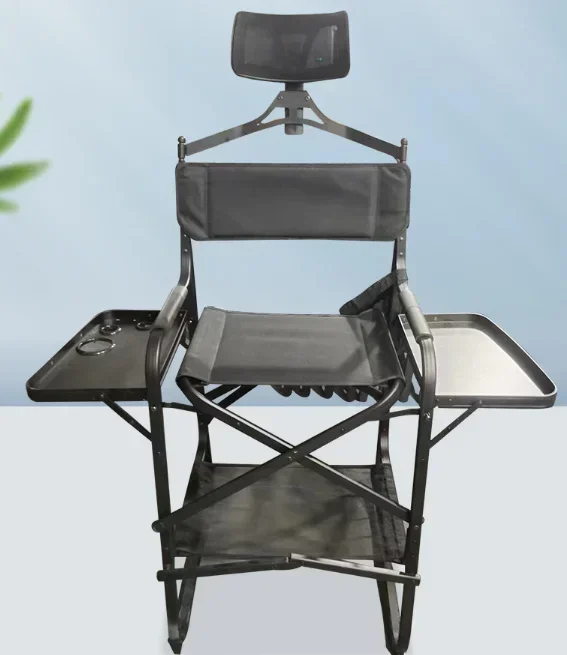 

New Folding Portable Upgraded Director Makeup Artist Chair Metal Aluminum Beach Chairs Modern Wholesale Wooden Beach Chair 6kg