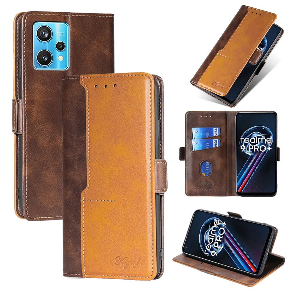 WBWONE Custodia Portafoglio In Pelle PU Per Realme C55 – Rossa, Con Slot Carte E Supporto
