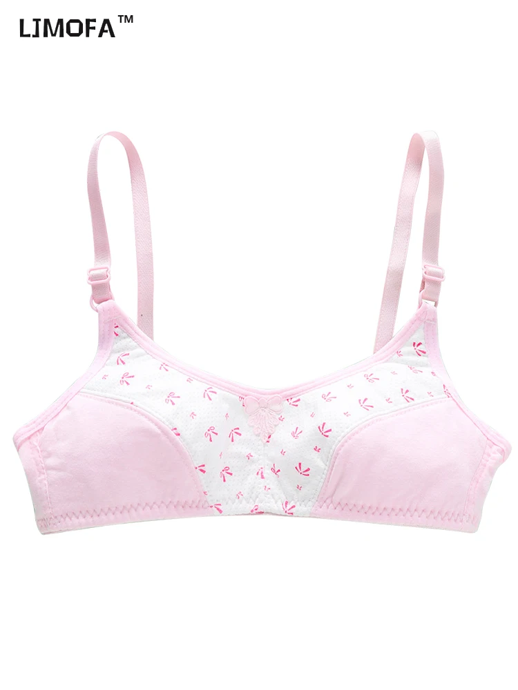 Cute Solid Color Adjustable Bra Cotton Kids Teen Girl Vest For 8-18 Years Adolescente Underwear Training Top girls underwear kids underwear kids underwear sets