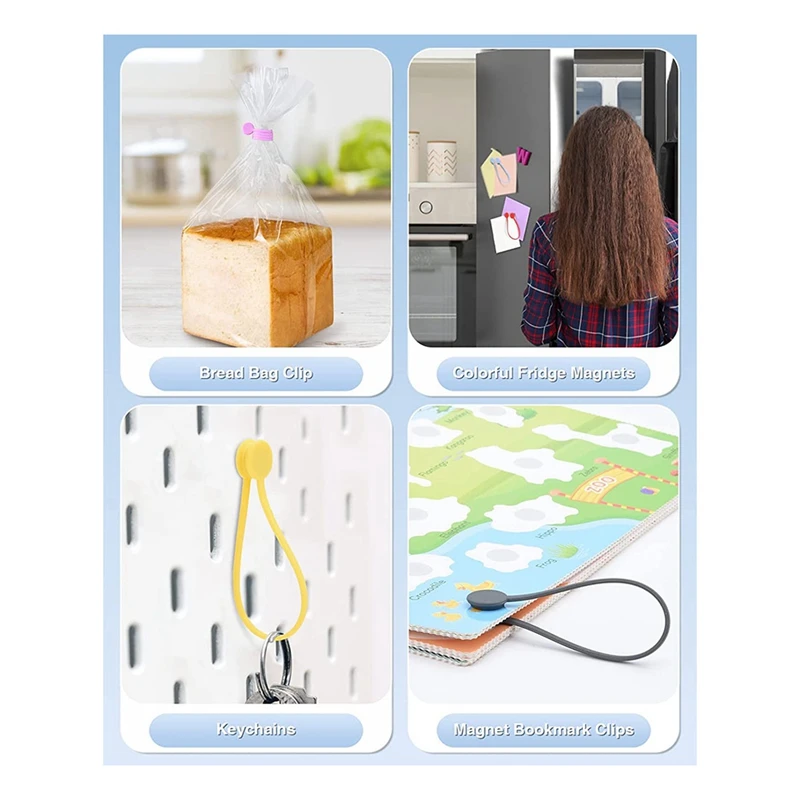 20 PCS, 7.48 Inch Magnetic Cable Holder Cable Ties Management Clips Cord Organizer Magnet Clips Cord Organizer