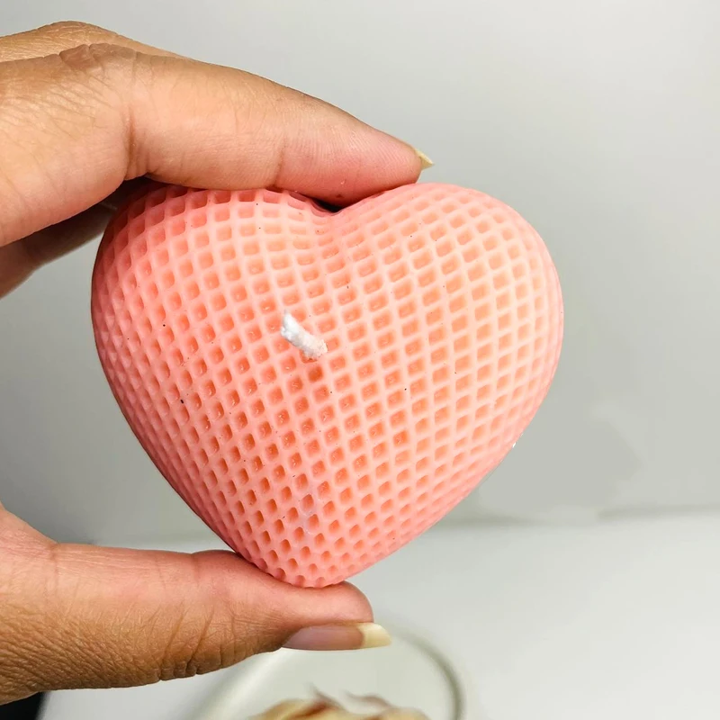 Silicone Candle Mold 3D Grid Heart Shape Scented Candle Soap Mould Mousse Chocalete Cake Mold Plaster Resin Ornament Making Tool silicone mold,silicone candle mold,aromatherapy candle mold,silicone candle molds,candle mold