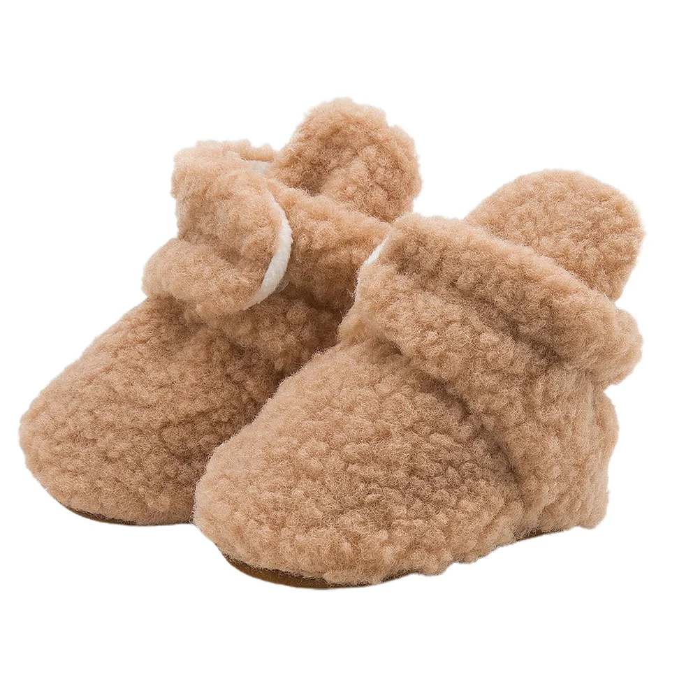 

1 Pair Newborn Floor Shoes Toddler Baby Boy Girl Shoes Fur Solid Flat Prewalke