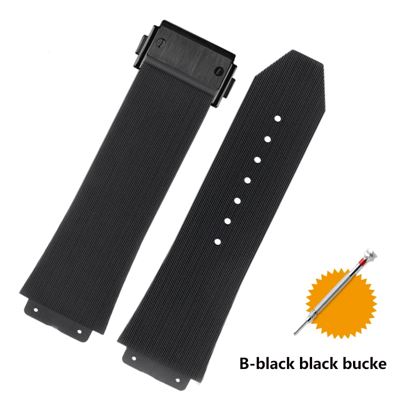 HUBLOT/ウブロ 互換ラバーベルト バックル付き 黒 26*19mm (B) 26*19mm 25