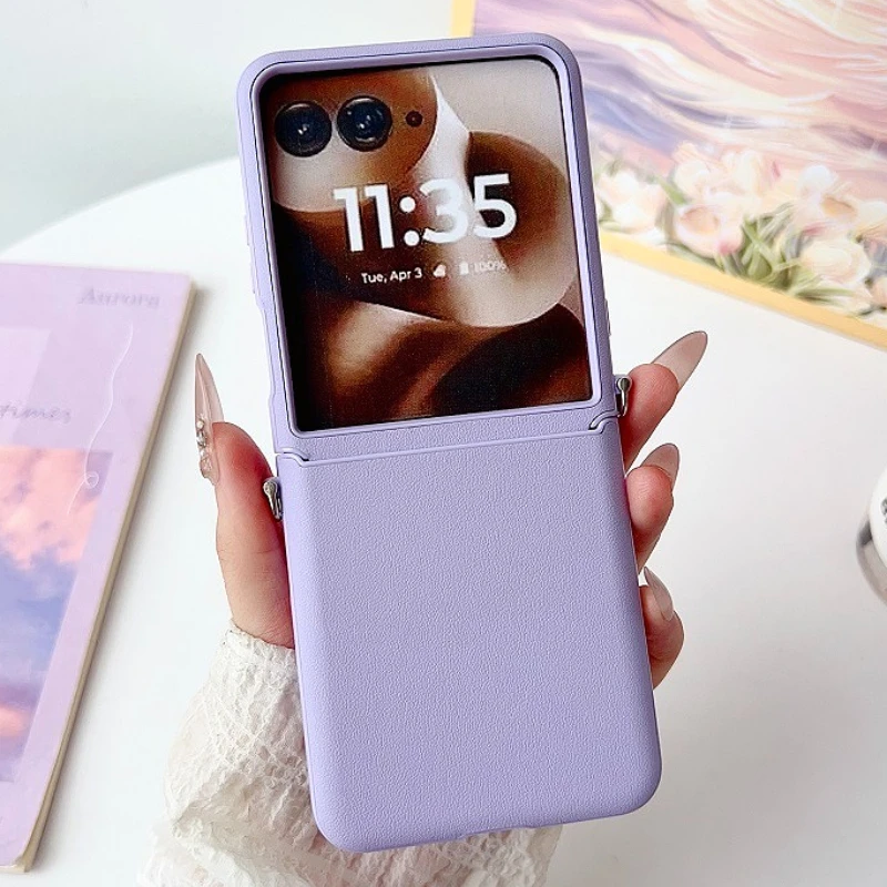 Luxury Vegan Leather Hinge Case with Side Buckle and Matte Back Cover