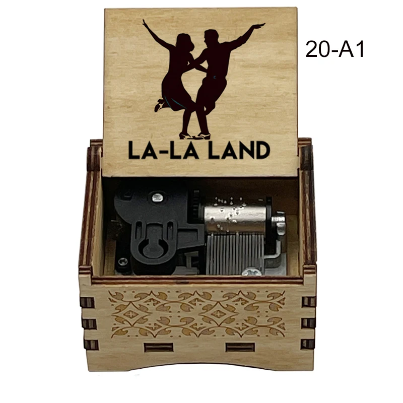 Couple Lucky Mascot La La Land Wooden Music Box Automatic Knob Movement Gifts for Lovers Bedroom Study Decorative Ornaments