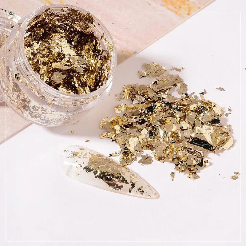 Confetti Gold Leaf Flakes Glitter Epoxy Resin Mold DIY Nail Art Jewelry Accessories