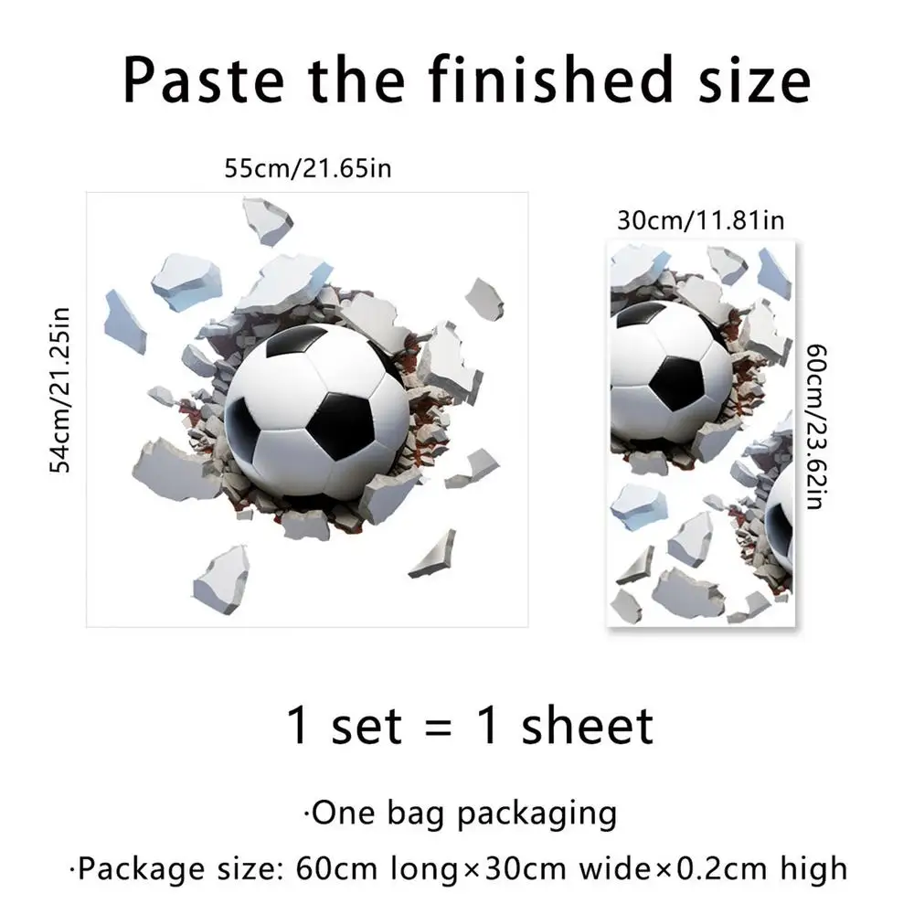 Decorazione della stanza del calcio per ragazzi Carta da parati autoadesiva  per rompere attraverso il muro Decorazione della stanza del calcio per il  soggiorno di casa - AliExpress, image size:1000x1000