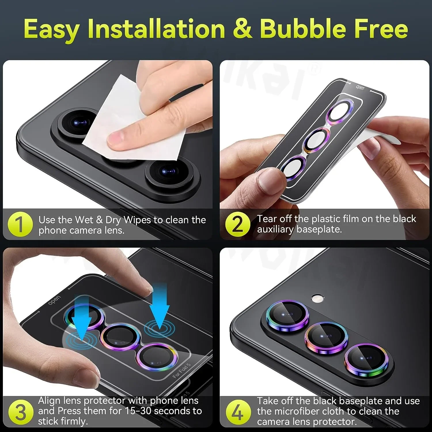 Enhanced Camera Lens Protector - 2 PCS Tempered Glass & Metal Scratch-Resistant Cover