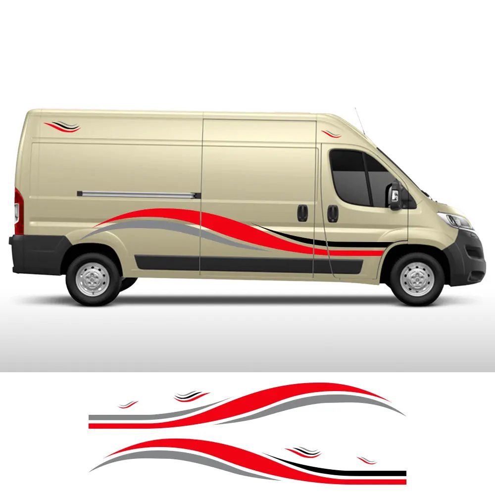 Van Camper Body Side Stickers, Voor Peugeot Boxer, Voor Citroen Jumper Motorhome Strepen Grafische Decals Auto Accessoires