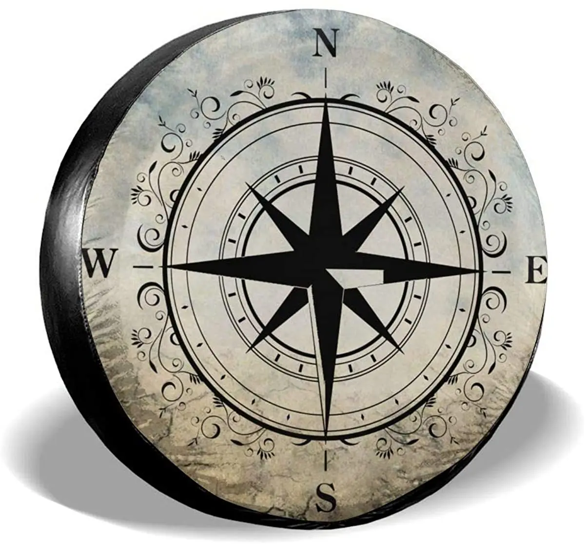 

CENSIHER Spare Tire Cover Polyester Nature Mountain Compass Waterproof Universal Spare Wheel Tire Cover Fit