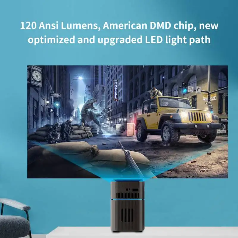 4K Projector Smart Handheld & Portable Projector D042Q Touch Pad 100 Inch Max Outdoor Cinema Office Theater Game Projection
