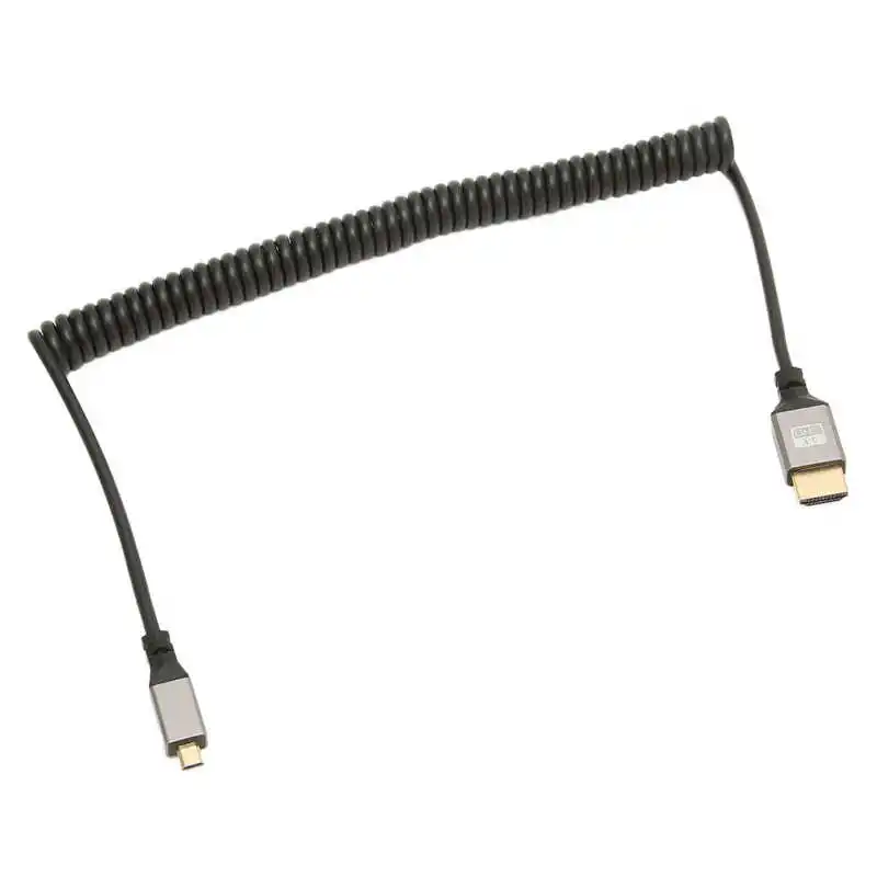 

Mciro HD Multimedia Interface Spring Adapter Cable 4K 60Hz 18Gbps High Speed Cable for Tablet Camera TV Monitor