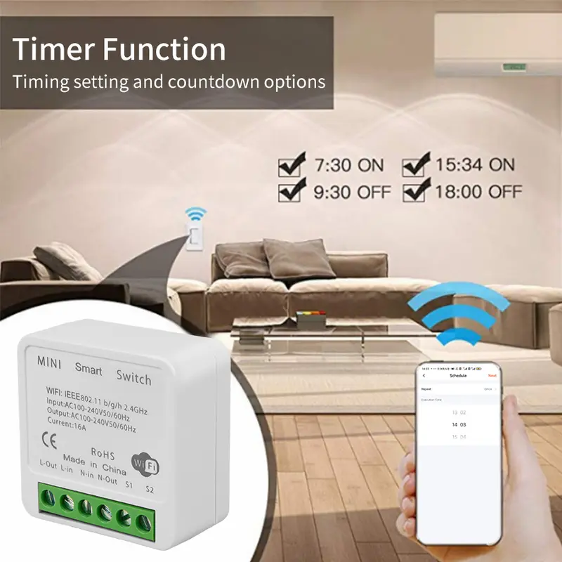 16A 20A Tuya WiFi Smart Switch 2-way Control Mini Smart Breaker Work With Smart Life Alexa Google Home Alice - Image 4