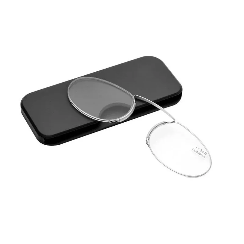 Rimless Nose Clip On Reading Glasses Mini Portable Legless Lazy Glasses Men Women Presbyopic Magnifying +1.0-+3.0 reading glasses
