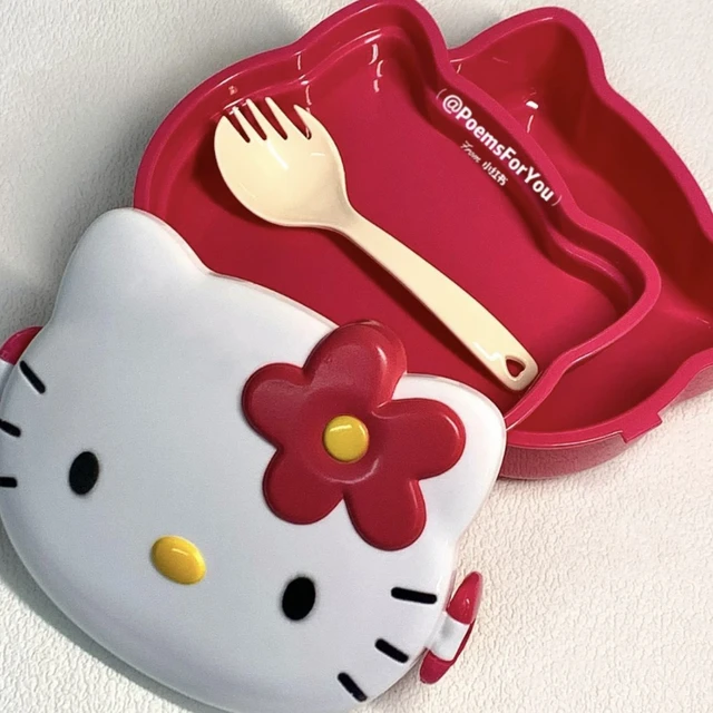 Skater Hello Kitty Cutlery Set with Case As Shown in Figure One Size