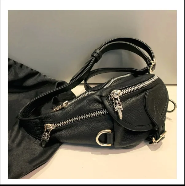 2024 Trendy New Head Layer Pelle bovina Croce Spada Pettorale, Alla moda Cento marsupi da uomo e da donna_voghion.com