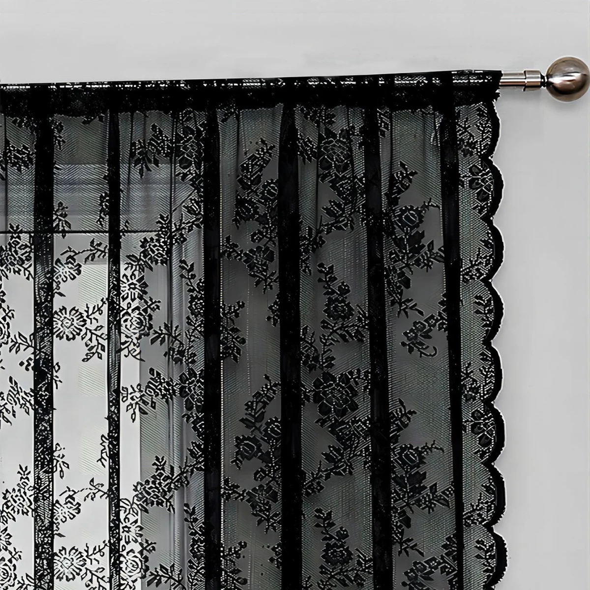 1PC lace German curtain with pole style window screen curtain, suitable for beautifying curtains in living rooms and bedrooms 4