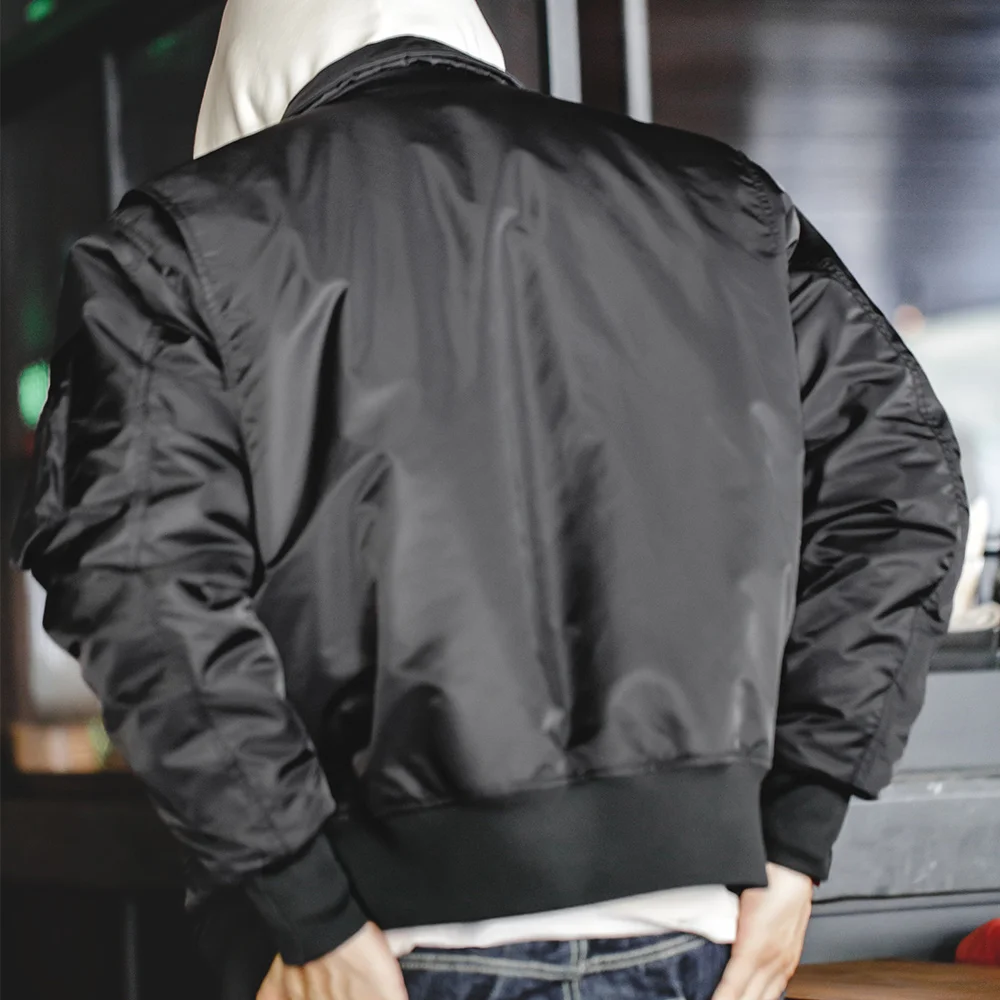 Maden Mens CWU-45P Bomber Jackets Autumn and Winter Windproof Thickened Coat Orange Lining High-density Waterproof Fabric Jacket 5