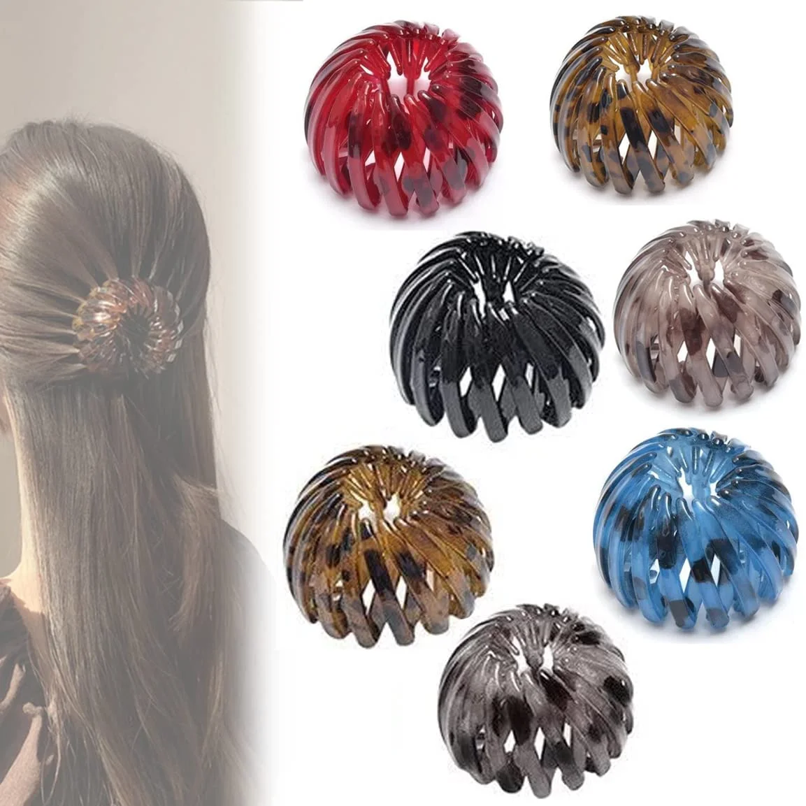 

3 Pack Fashion Hair Clips Expandable Ponytail Plate Hairpin Magic Birds Nest Hair Clip Lazy Bird's Nest Claw Clip Hair Bun Maker