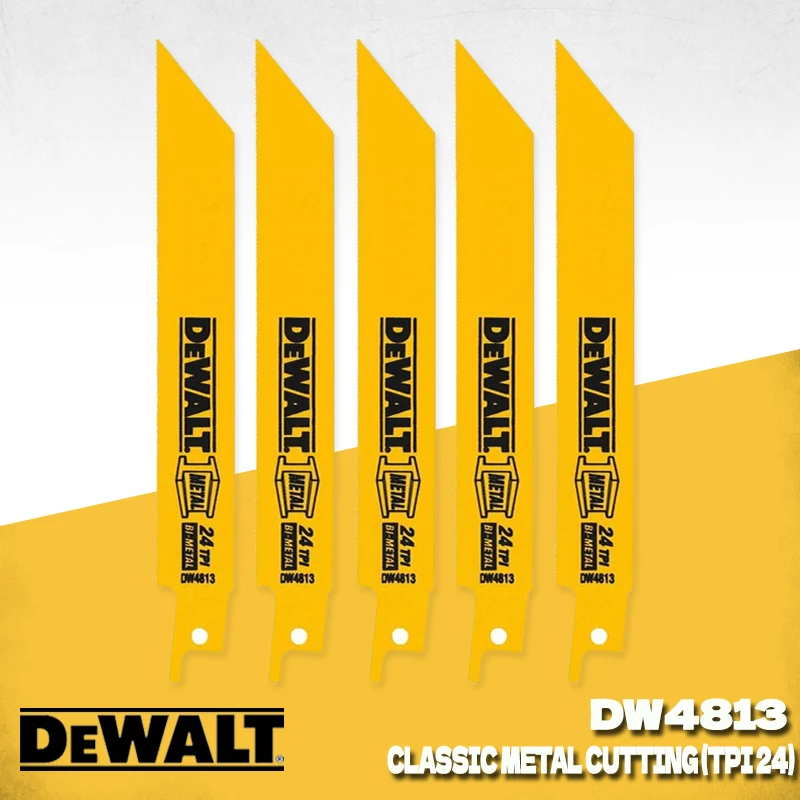 DEWALT DW4813 6인치 클래식 24TPI 바이메탈 왕복톱날 헤비듀티 금속 절단 전동 공구 액세서리