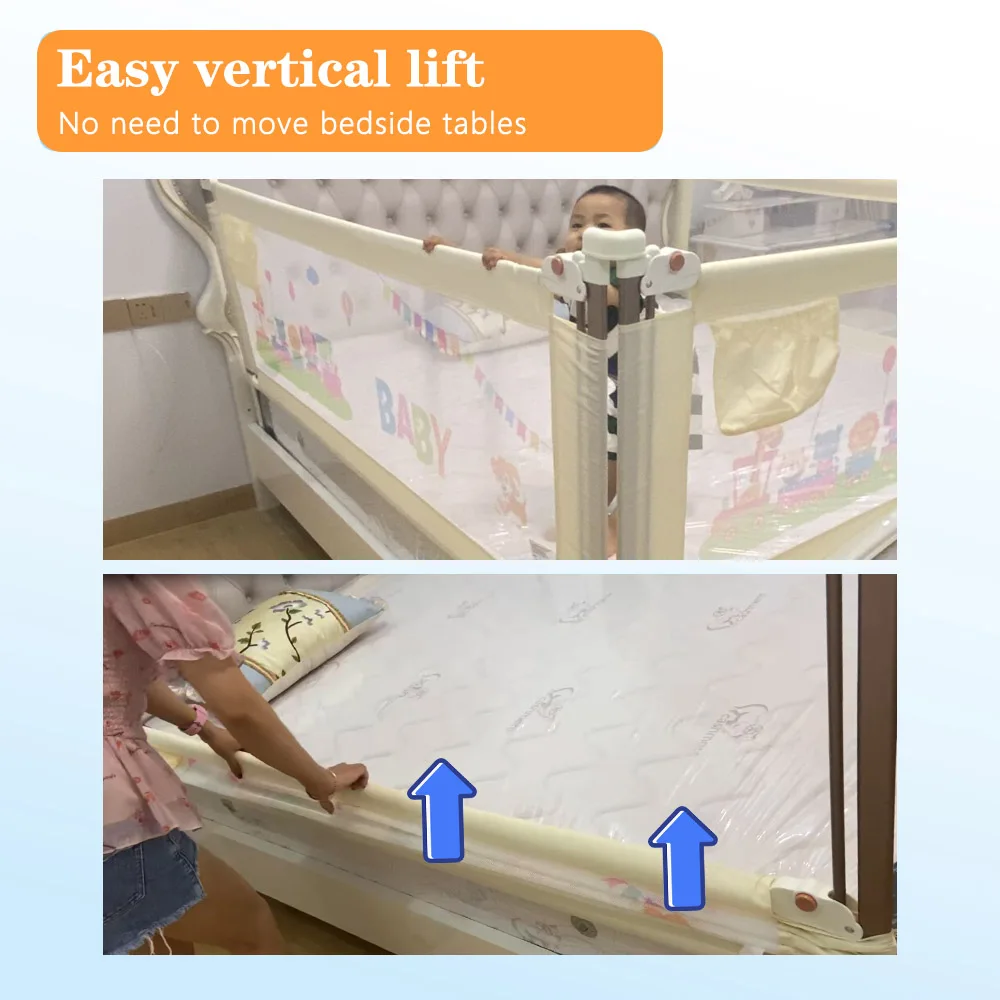 IMBABY Baby Playpen Child Bed Safety Barrier Gate Sleep Protector for Kids Anti-Fall Security Rail Side Protective Toddler Fence