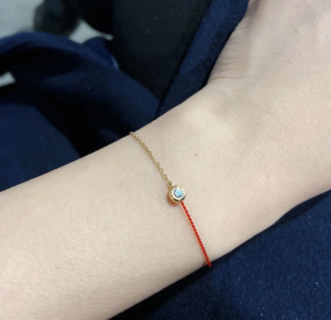 2022 Brand French Red Rope Bracelet Jewellery Dating Cute, Fashionable And Versatile Diamond Inlay Lucky Red Rope