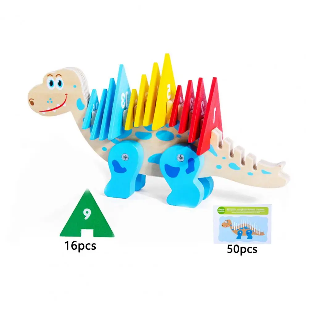 

1 Set Preschool Toy Pairing Shape Color Number Cognition Wood Dinosaurs Find Law Kids Blocks Toy Kindergarten Toys